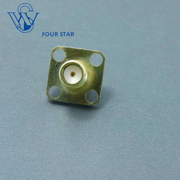 SMA Female Jack 12.7mm Sq Flange Connector with Stubterminal Extended 4mm Insulator and 2mm Pin